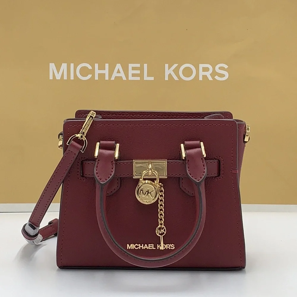MICHAEL KORS HAMILTON XSMALL SATCHEL CROSSBODY DARK CHERRY COLOR - Picture 7 of 16
